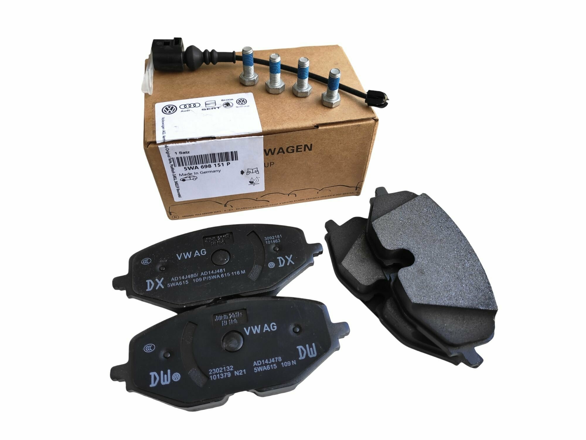 Колодки тормозные передние VAG 5WA698151P Skoda Octavia Audi A3/Sportback