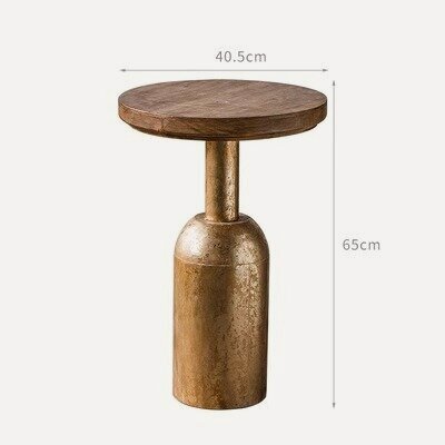 Изображение товара Кофейный столик Bob (состаренное золото высокий 40,5*65 см)