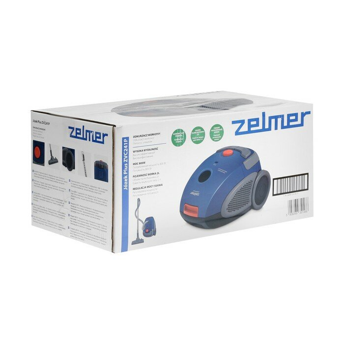 Пылесос ZELMER ZVC241P традиционный 800 Вт Capacity 2 л синий / оранжевый Weight 4.7 кг 81105146P - фото №20