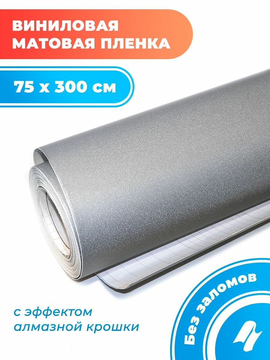 Пленка самоклеющаяся. Алмазная крошка пленка Reton Group Серебристая 75х300см