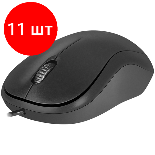 Комплект 11 шт Мышь Defender Patch MS-759 USB черный 2btnRoll 214500₽