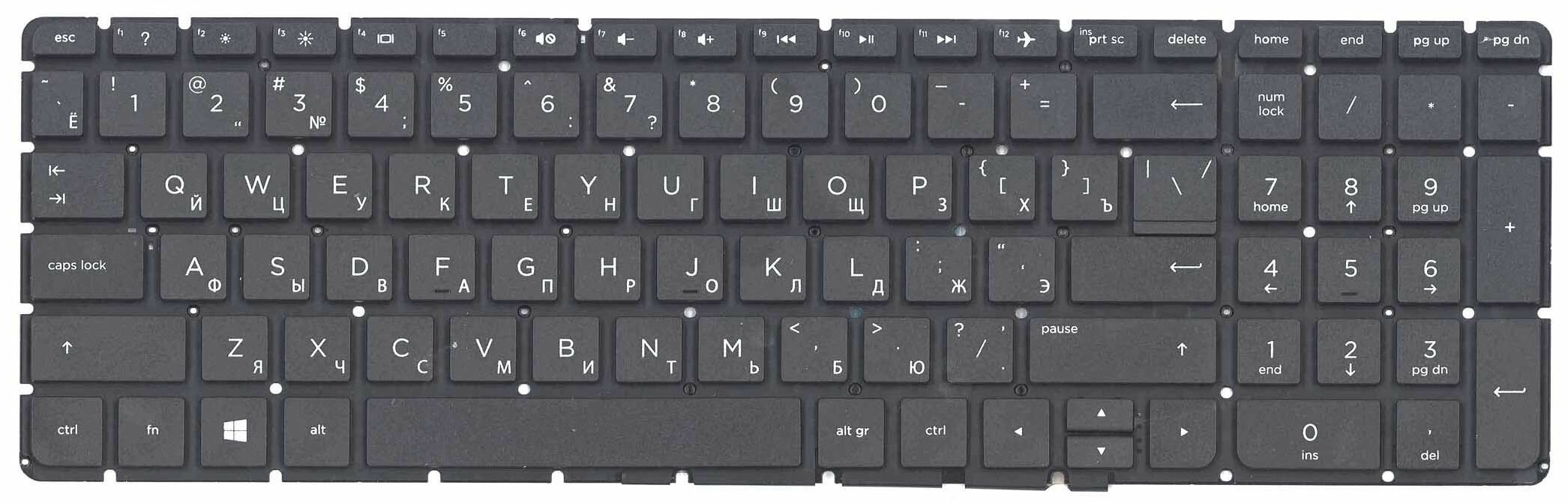 Клавиатура для ноутбука PK131EM2A19 для ноутбука HP Pavilion 250 G4 G5 255 G4 15-af Черная без рамки код mb014487