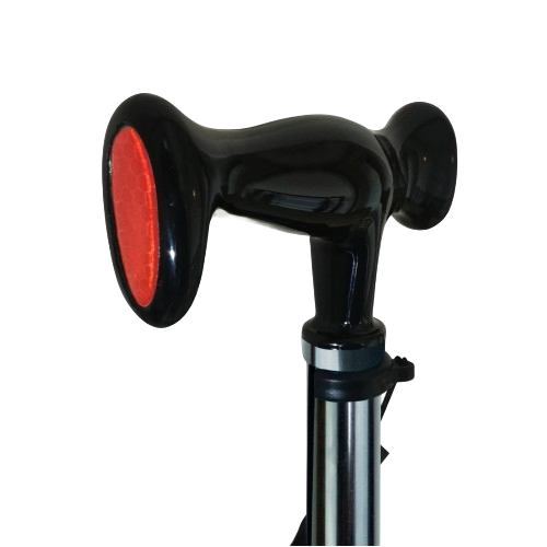 Трость телескопическая Amrus AMCT23 с устройством против скольжения и ортопедической рукоятью, черная