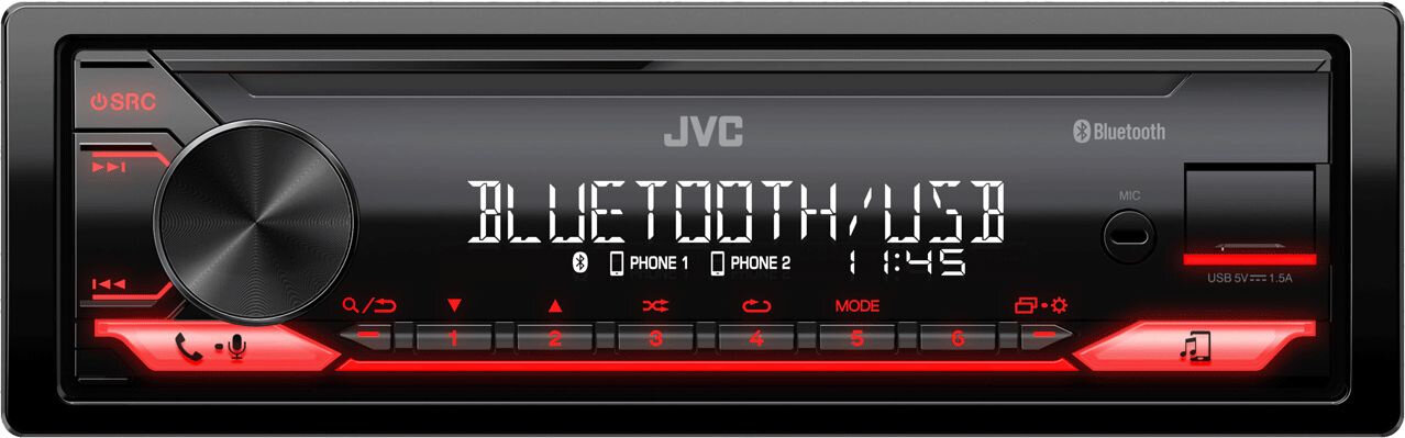 Автомагнитола JVC KD-X182BT 1DIN 4x50Вт v4.2 ПДУ RDS