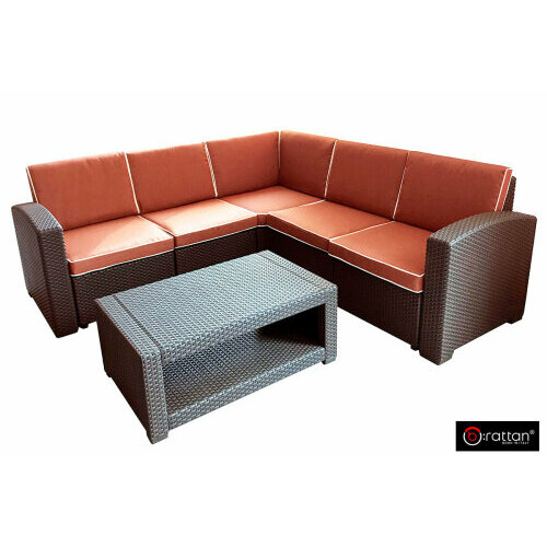 B: Rattan Комплект мебели Rattan Premium Corner, венге комплект мебели rattan premium 5 венге sf1 5p