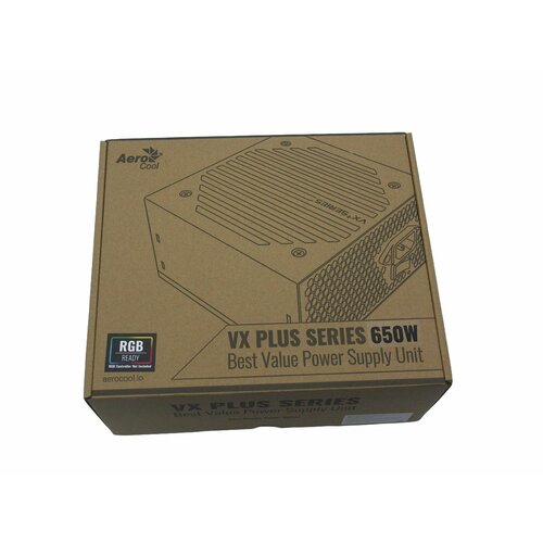 Блок питания AeroCool VX-650 PLUS RGB-650W ATX 12v23 12cm Fan 490600₽