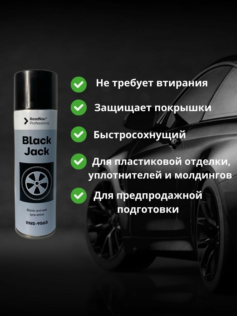 Чернитель шин беспенный RoadNav Professional Black Jack RNS-9565 500 ml