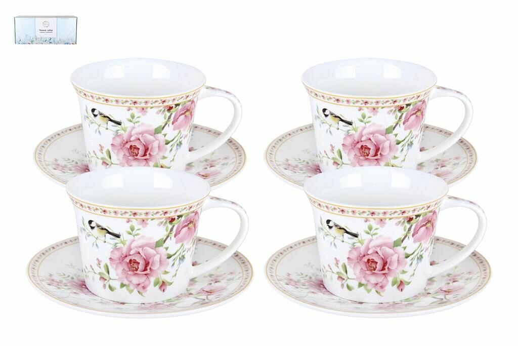 Набор фарфор чайн 8ПР 250МЛ WILD ROSE коралл