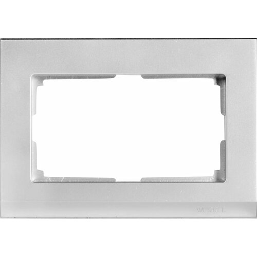 Рамка для двойных розеток Werkel Stark, цвет серебряный рамка для двойных розеток werkel stark цвет белый набор из 2 шт