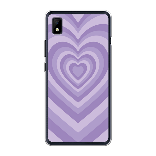 Силиконовый чехол на ZTE Blade L210 / ЗТЕ Блэйд Л210 Violet heart latte