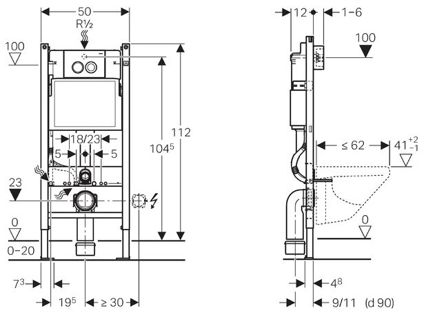 Инсталляция для унитаза Geberit Duofix 458.124.21.1