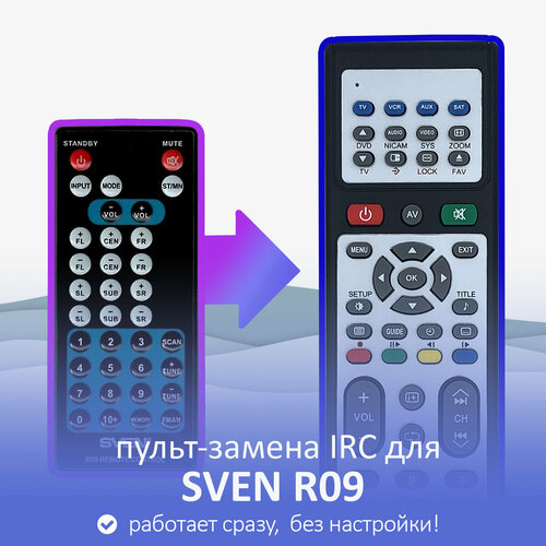 Пульт-замена для SVEN R09