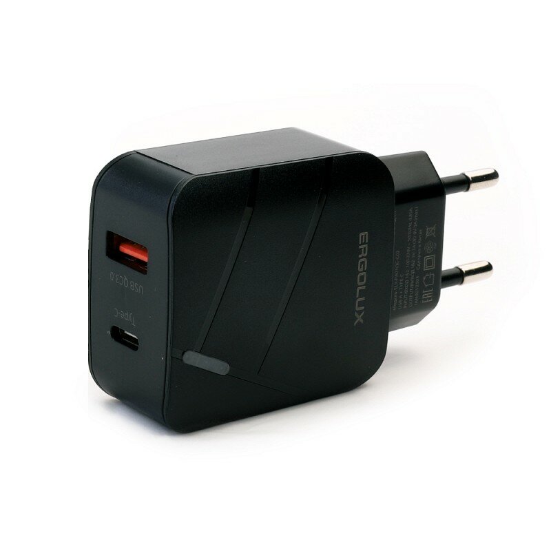 Ergolux USB+Type-C Black ELX-PA01QC-C02