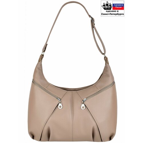 фото Сумка торба крокус, фактура гладкая, бежевый