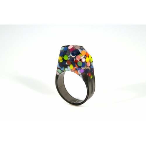 Кольцо Карамба, размер 17, черный