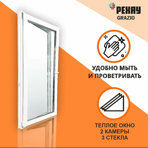 Окна пластиковые 450 900 Поворотное Grazio | T3-P1-S2_450_900