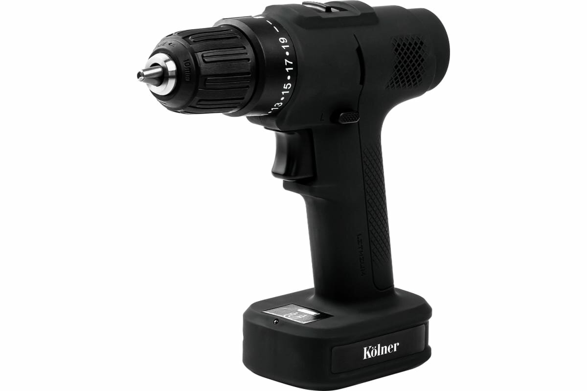 Аккумуляторный шуруповерт Kolner KCD 12/2BL ANTHRACITE (черный) 12В, 2Ач, 25Нм, набор бит/свёрел