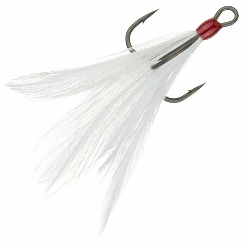 фото Крючок тройной с опушкой bkk feathered spear 21-ss white #4 (3шт)