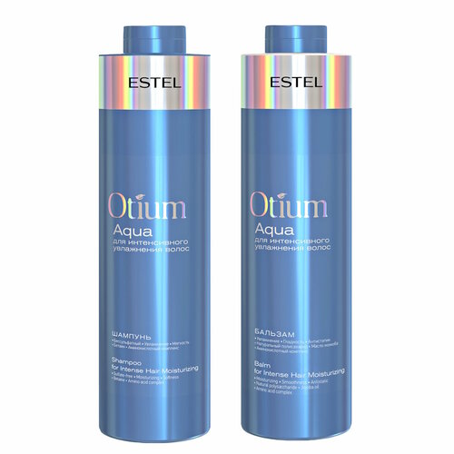 Косметический набор OTIUM AQUA для интенсивного увлажнения волос ESTEL PROFESSIONAL 1000+1000 мл набор otium aqua для интенсивного увлажнения волос шампунь 250мл бальзам 200мл