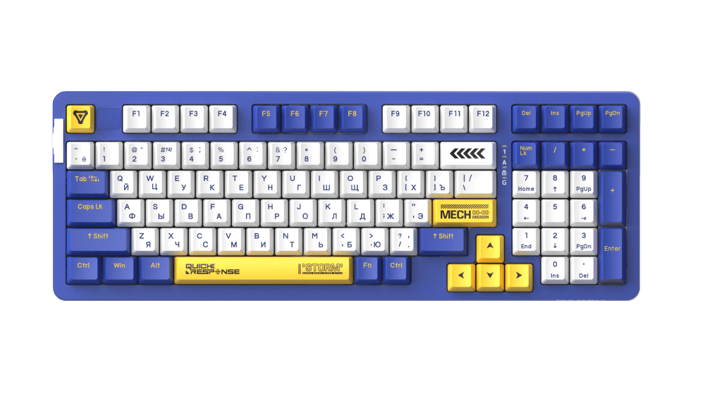 Клавиатура механическая беспроводная Dareu A98 Pro Mecha Blue (синий), Tri-mode, V3 Sky sw - Russian layout - фото №5