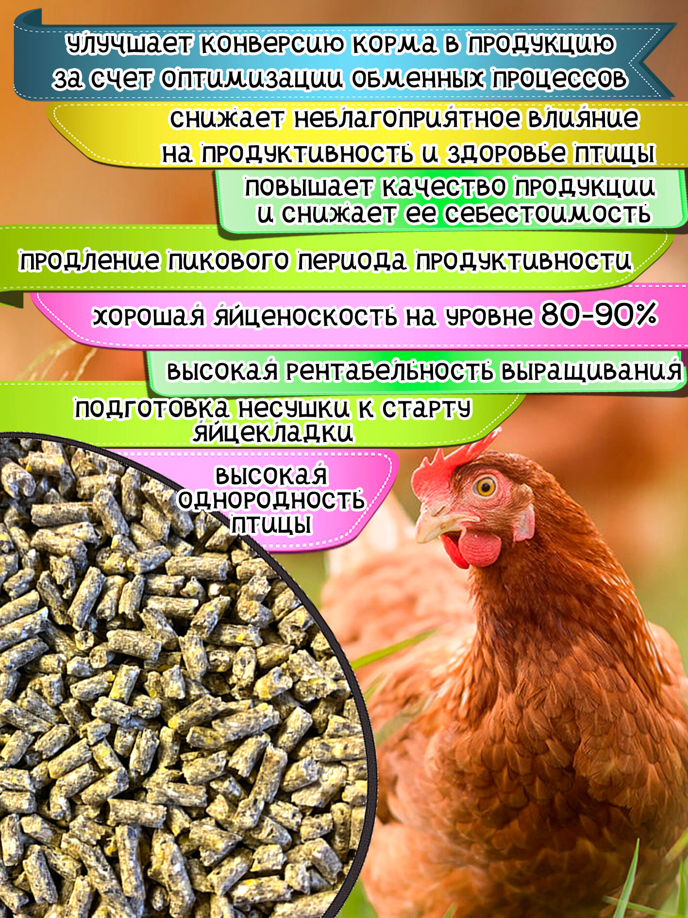 Комбикорм гранулированный полнорационный для кур-несушек гранула ПК-1 5 кг. (5000гр.) — фото 1
