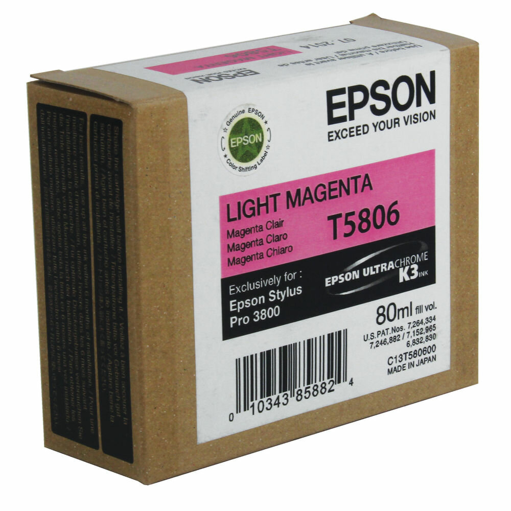 Картридж струйный Epson T5806 C13T580600 светло-пурпурный оригинальный