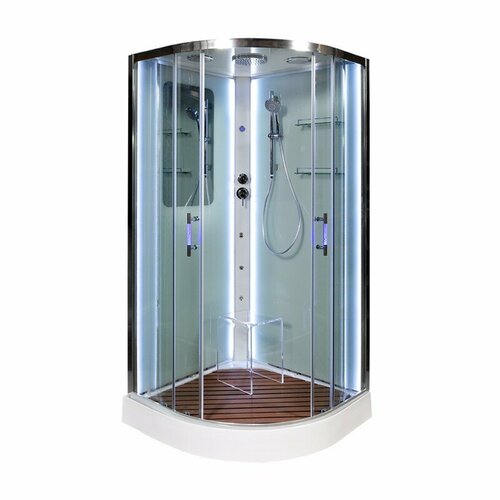 Душевая кабина Deto A01 100х100 с Led посветкой с кнопкой