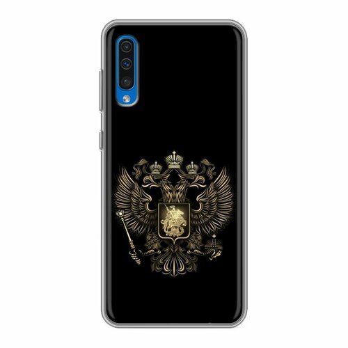 Дизайнерский силиконовый чехол для Samsung Galaxy A50 Флаг и герб России
