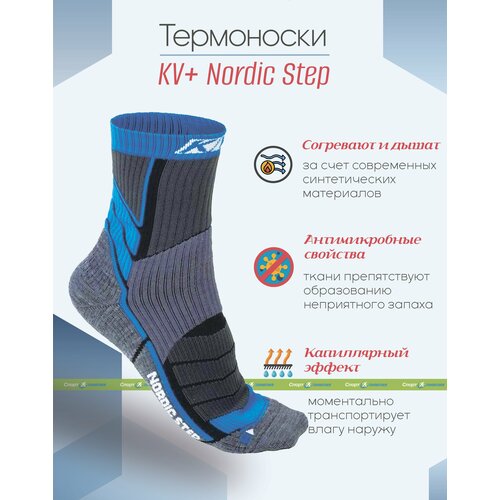 Носки KV+, размер 43-46, синий, черный, серый