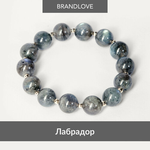 фото Браслет-нить bl jewelry zen, амазонит, коралл, турмалин, перламутр, лабрадорит, 1 шт., размер 17 см, серый