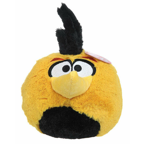 Angry Birds Мягкая игрушка, 27 см, цвет: желтый, черный черный, желтый, размер средние