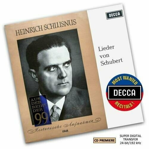 AUDIO CD Heinrich Schlusnus - A Schubert Recital - Decca Most Wanted Recitals Vol. 38. 1 CD