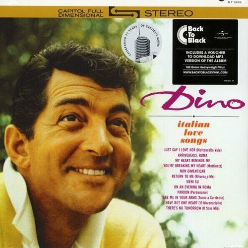 Виниловая пластинка Dean Martin: Dino: Italian Love Songs (Cap75). 1 LP