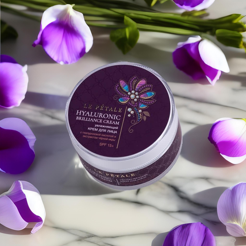 HYALURONIC BRILLIANCE CREAM Увлажняющий крем для лица Le Pétale с гиалуроновой кислотой и экстрактом черной икры (SPF 15+)