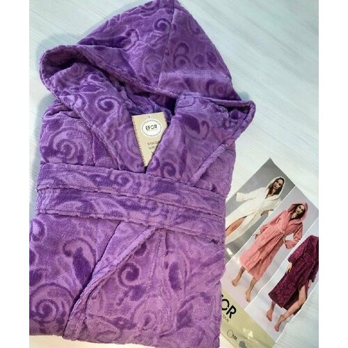 karna банный халат leon цвет темно серый 2xl Халат Efor, размер 2XL, фиолетовый