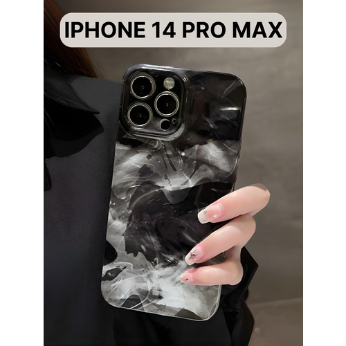 Защитный чехол на айфон 14 про макс пластиковый противоударный бампер для Apple с защитой камеры, чехол на iphone 14 Pro Max, черный