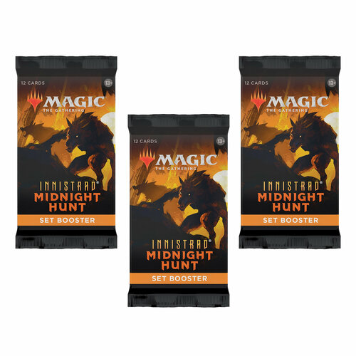 Magic The Gathering: 3 СЕТ-бустера MTG издания Innistrad Midnight Hunt на английском magic the gathering 3 сет бустера mtg издания march of the machine на английском языке