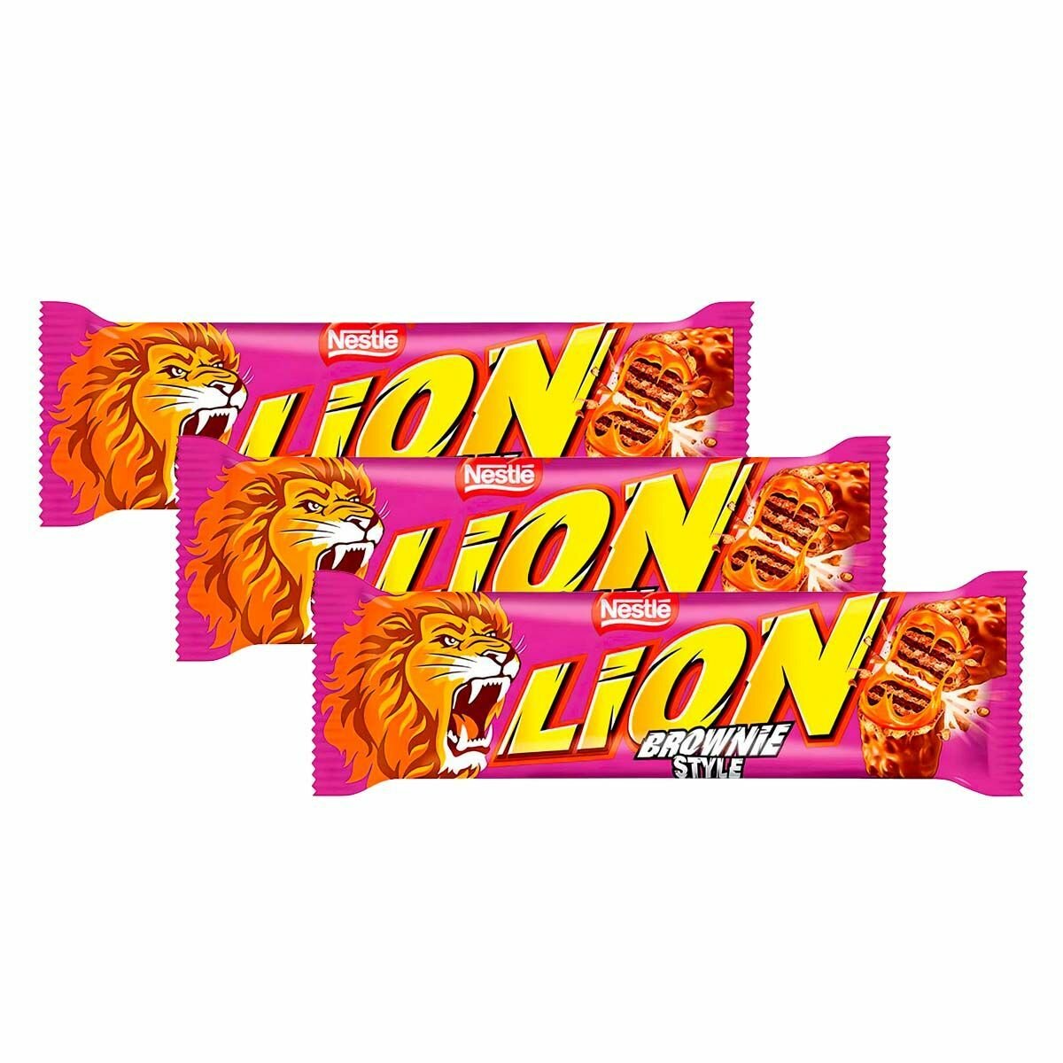 Шоколадный батончик Nestle Lion Brownie с брауни (Польша), 40 г (3 шт)