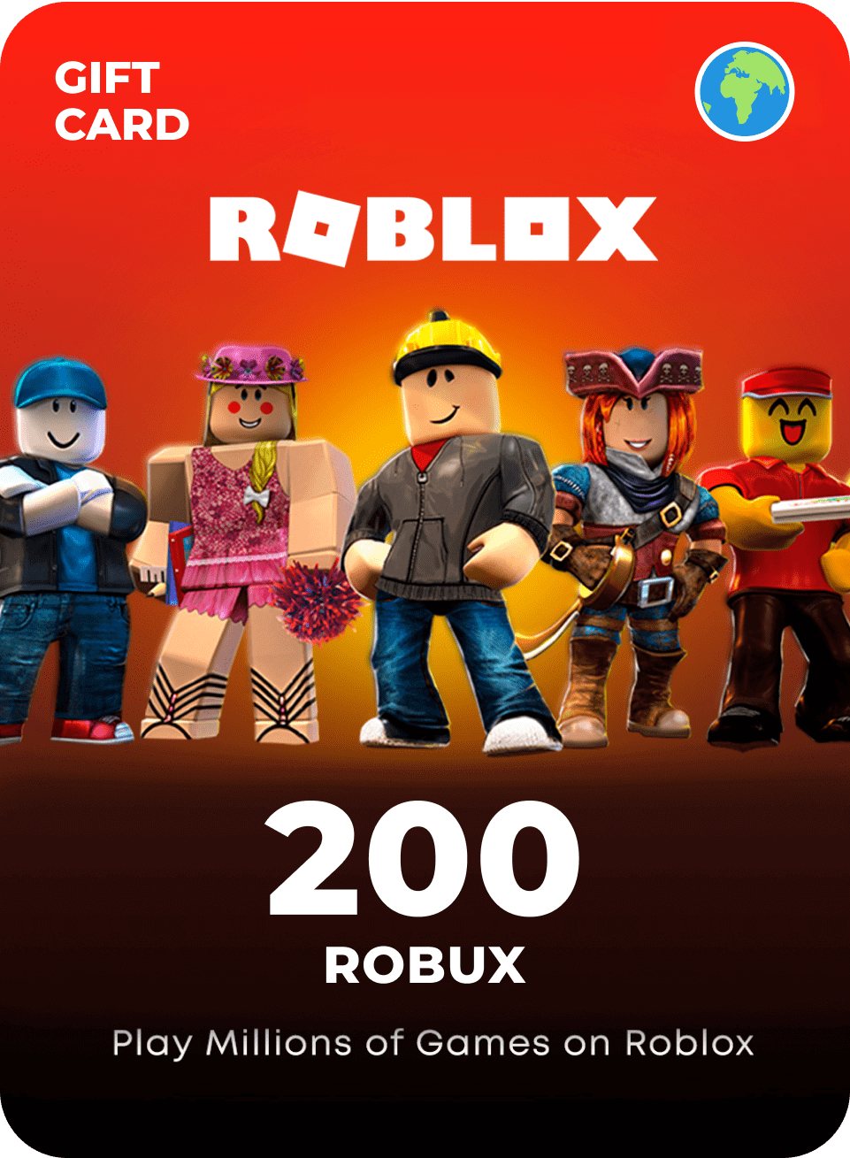 Игровая валюта ROBLOX 200 ROBUX - Карта пополнения GIFT CARD 200 Robux Global / RU ключ Активации