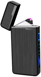 URM Зажигалка электрическая импульсная, двойная дуга с зарядкой USB, черная матовая