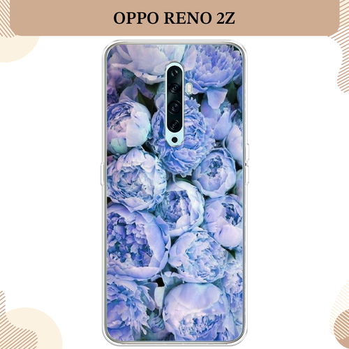 Силиконовый чехол Пионы голубые на Oppo Reno 2Z / Оппо Reno 2Z силиконовый чехол на oppo reno 2z оппо рено 2z розовые пионы на черном