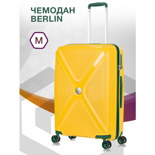 Чемодан L'case Ch0871, 78 л, размер M, желтый чемодан l case 78 л размер m желтый