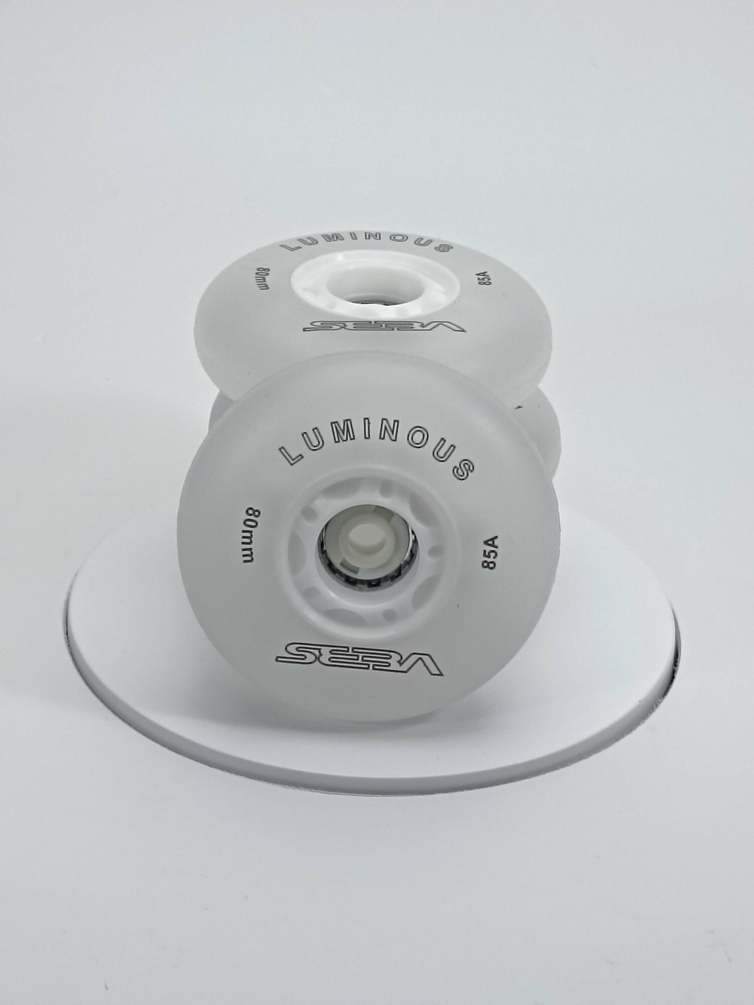 Колеса для роликов светящиеся Seba Luminous 80mm/85A белые 4шт