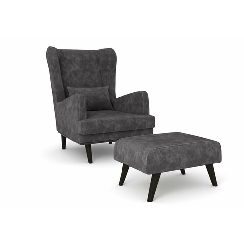 Комплект кресло и пуф Оскар Crash grey 23 16490₽