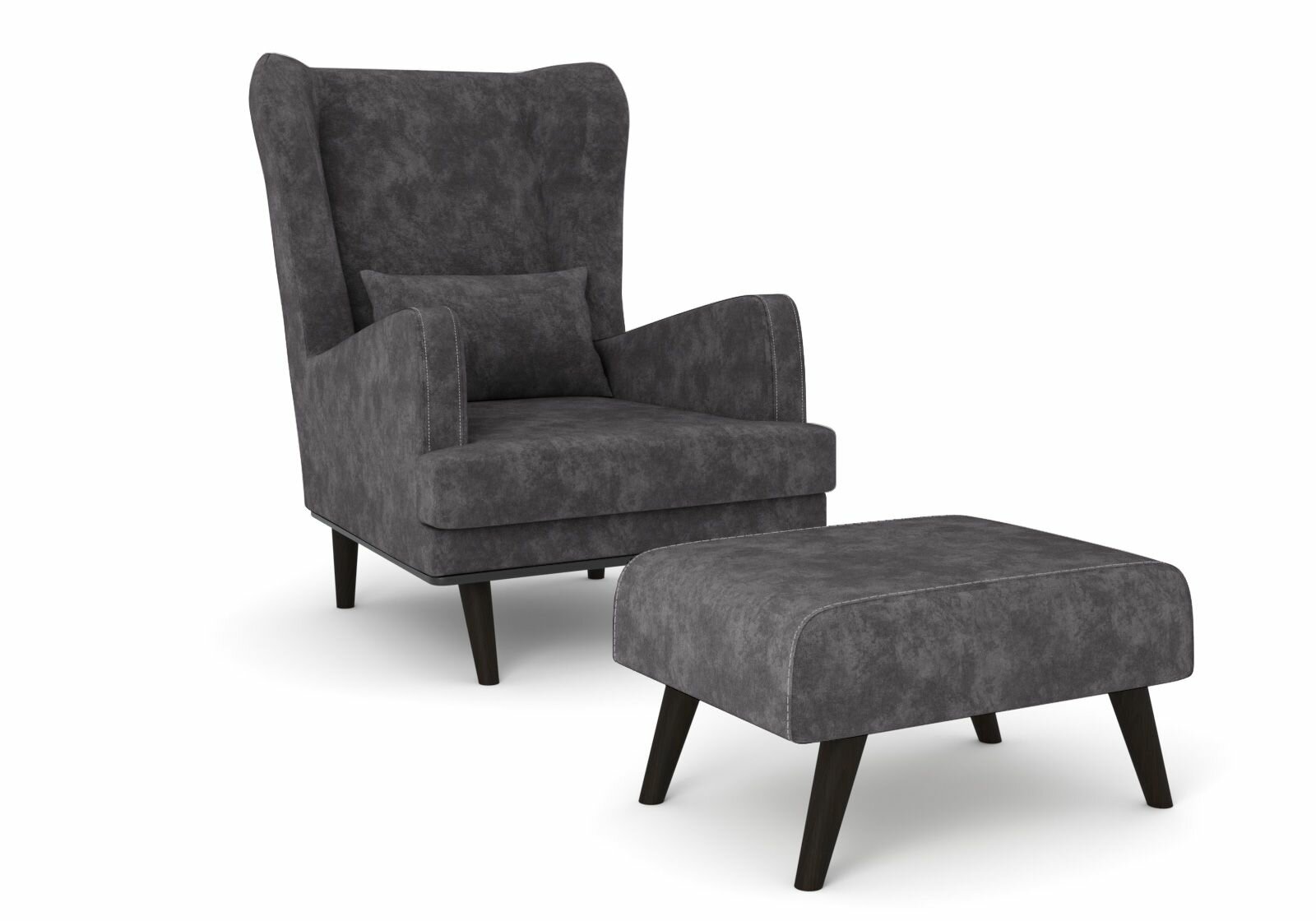 фото Комплект кресло и пуф Вегас Crash grey 23