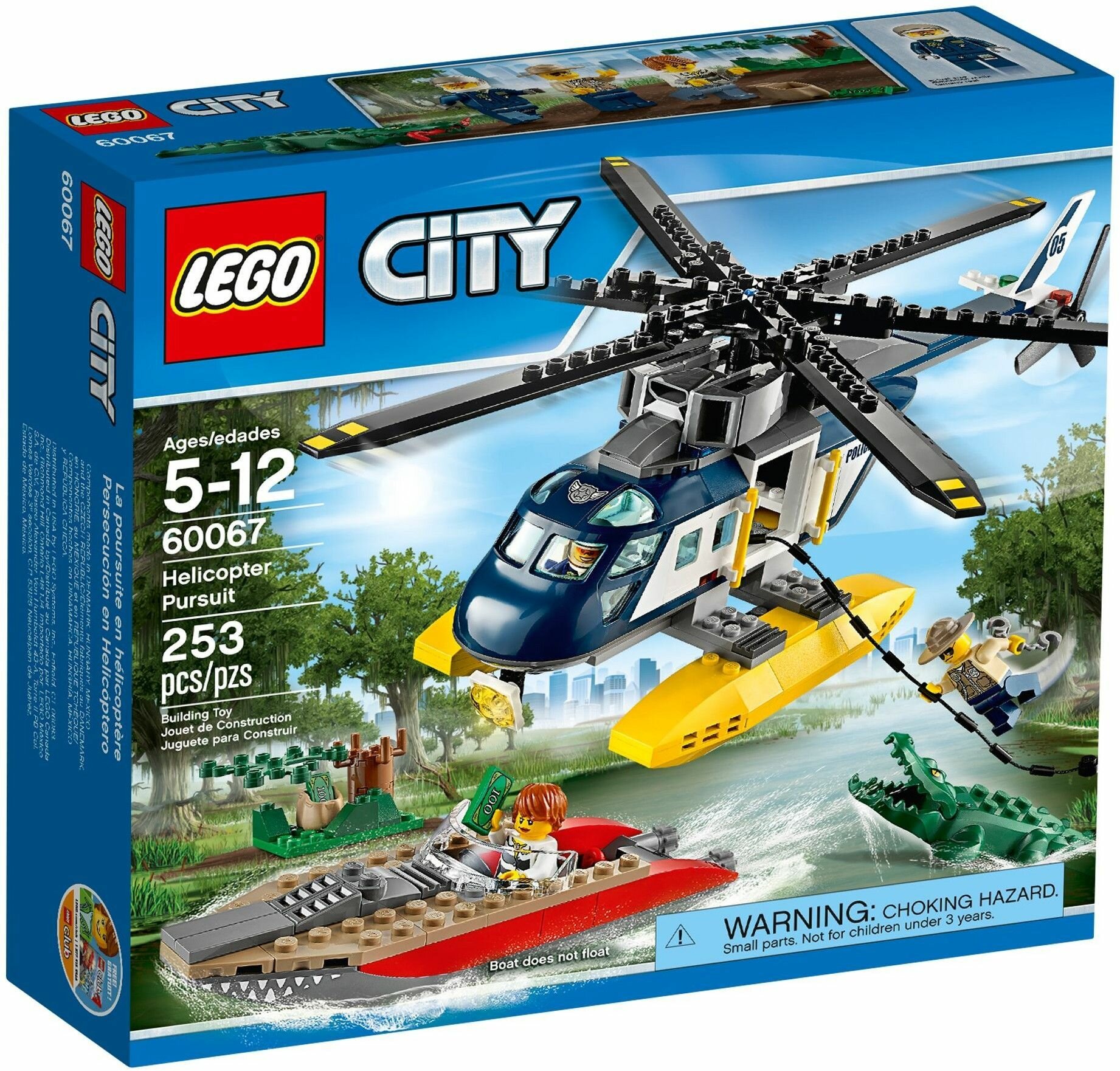 Конструктор LEGO City 60067 Погоня на полицейском вертолёте