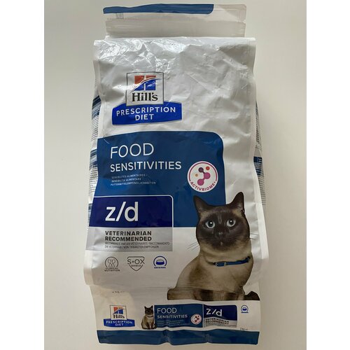 Сухой диетический гипоаллергенный корм для кошек Hill's Prescription Diet z/d Food Sensitivities при пищевой аллергии, (1шт по 3кг)