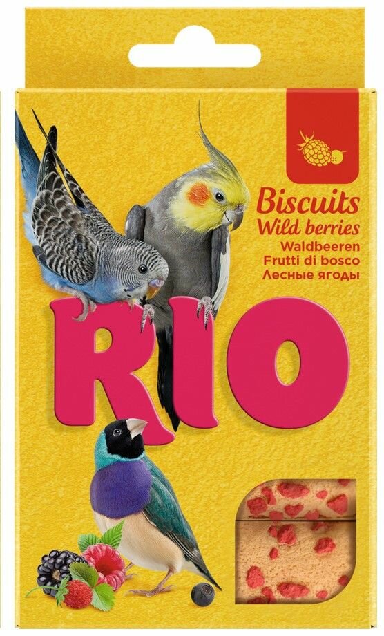 RIO Лакомство для птиц Бисквиты с лесными ягодами, 35 г, 2 уп