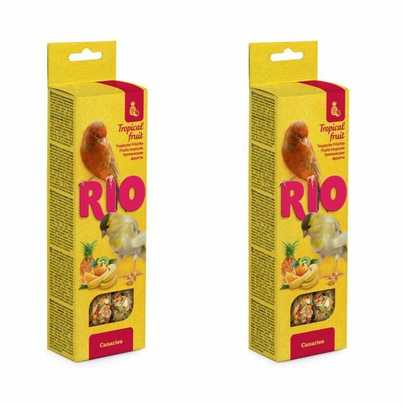 RIO Лакомство для канареек Палочки с тропическими фруктами 2 шт по 40 г 2 уп