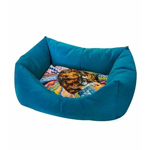 ЗооЭкспресс Лежанка диван "Сны" №1 рисунок кошка мебельная ткань